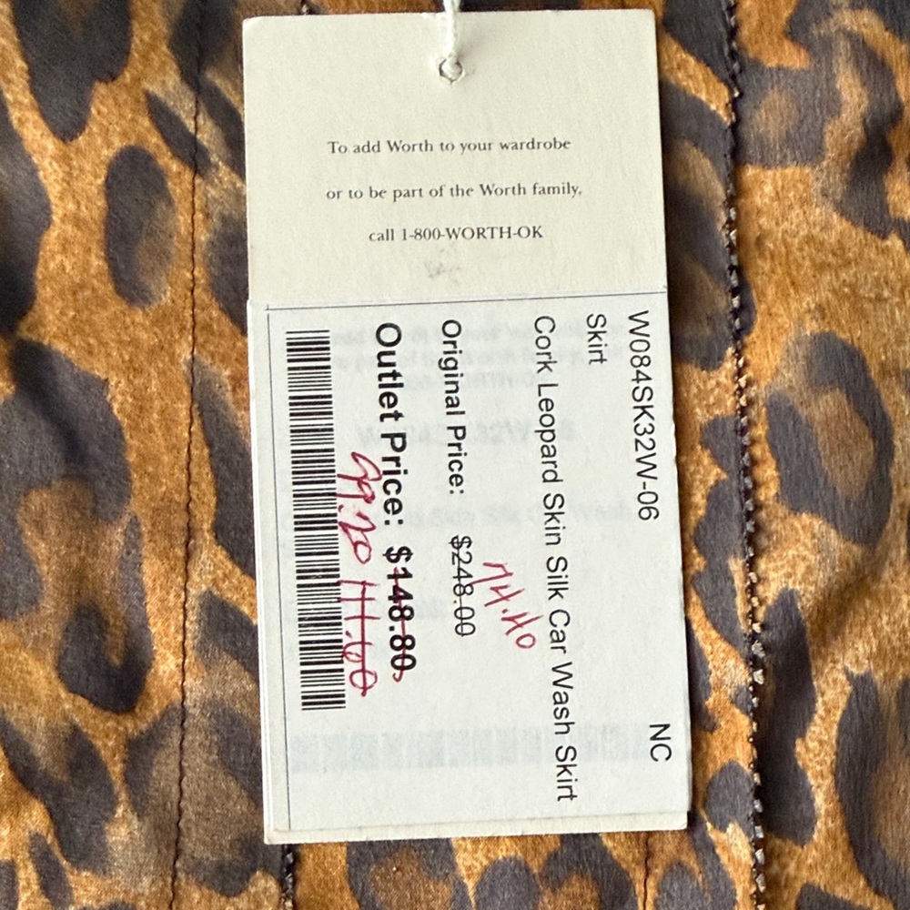 Worth Brown Leopard Print A-Line Skirt - Picture 3 of 3